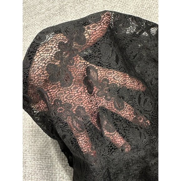 NWOT Vintage Delicates Bodysuit Womens 2X 22/24 Black Sheer Sequin‎ Sexy - Picture 15 of 15